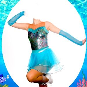 Disney Parade Little Mermaid Costume in Turquoise - Size Small Adult (SA)